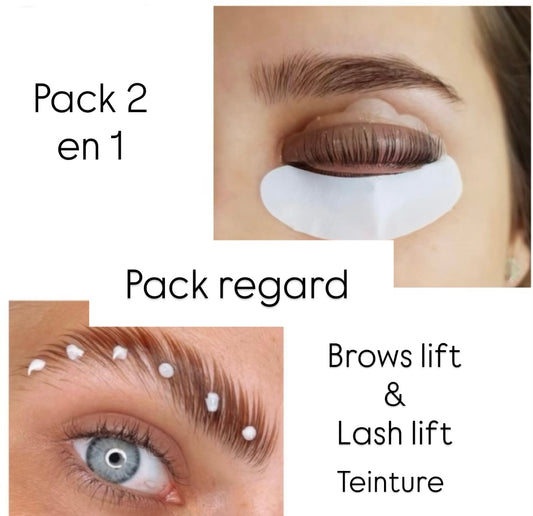 Pack 2 en 1 :  Brows lift, mapping , teinture & rehaussement de cils + kit inclus