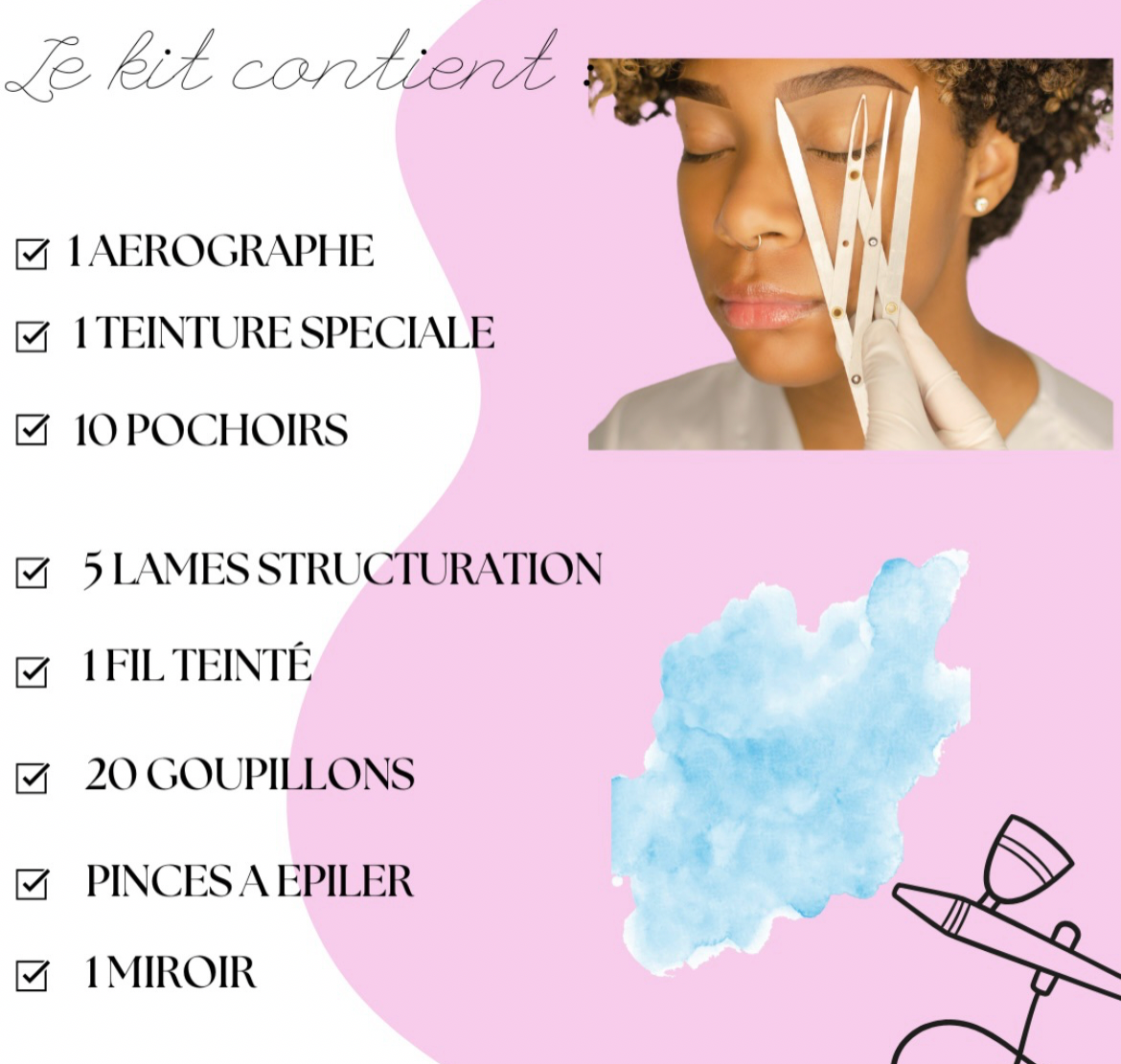 Formation air Brush brows + structuration des sourcils sur place (1 jour)