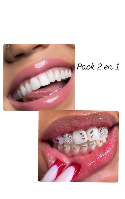 Pack 2 en 1 : blanchiment dentaire et strass dentaire + kit inclus (à distance )