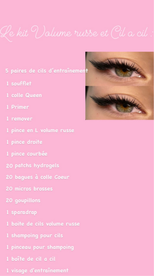 Pack Cils 3 en 1 – Cil à cil, Mixte & Volume Russe + Kit inclus