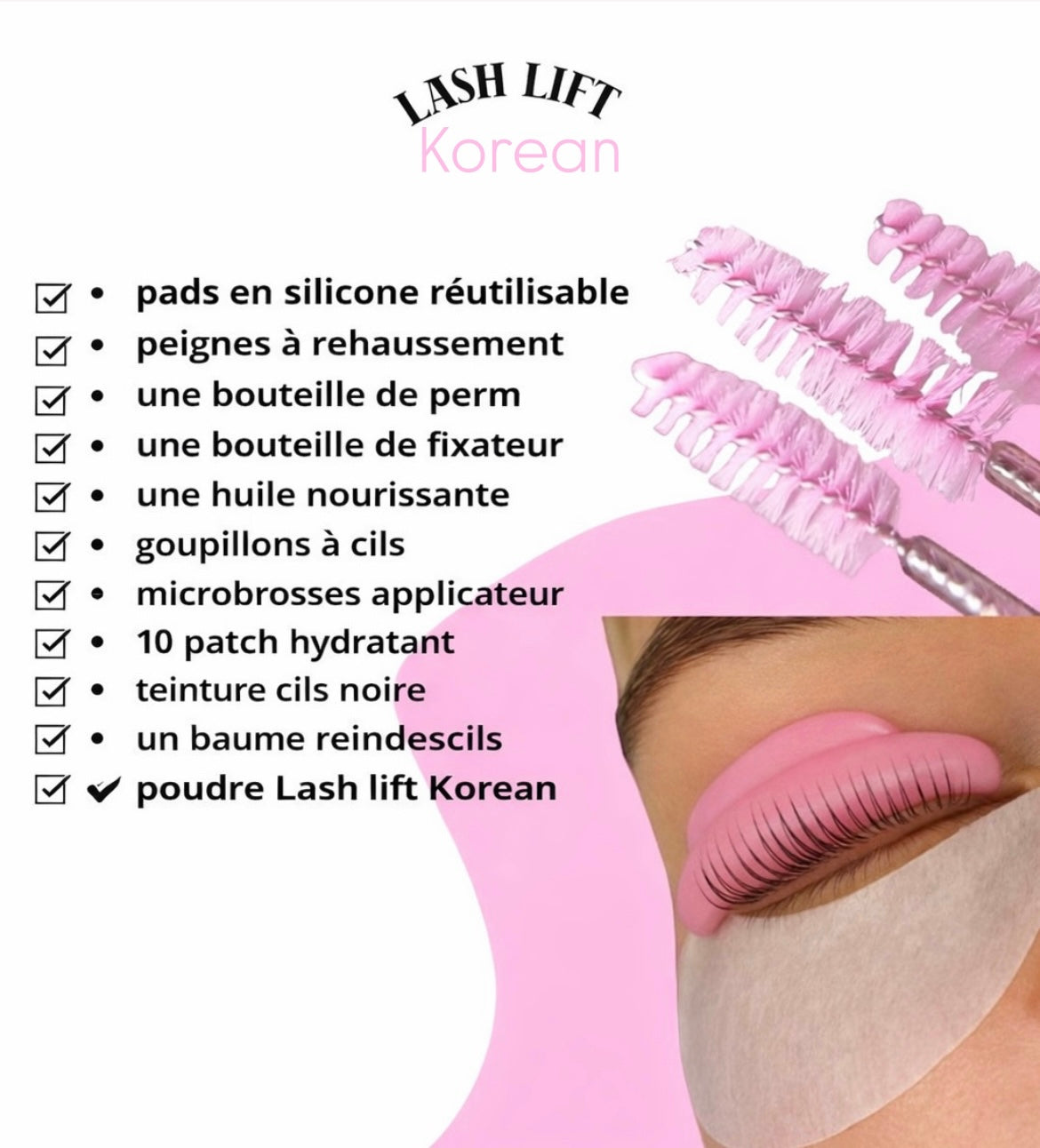 Lash lift coréen + kit inclus (à distance)