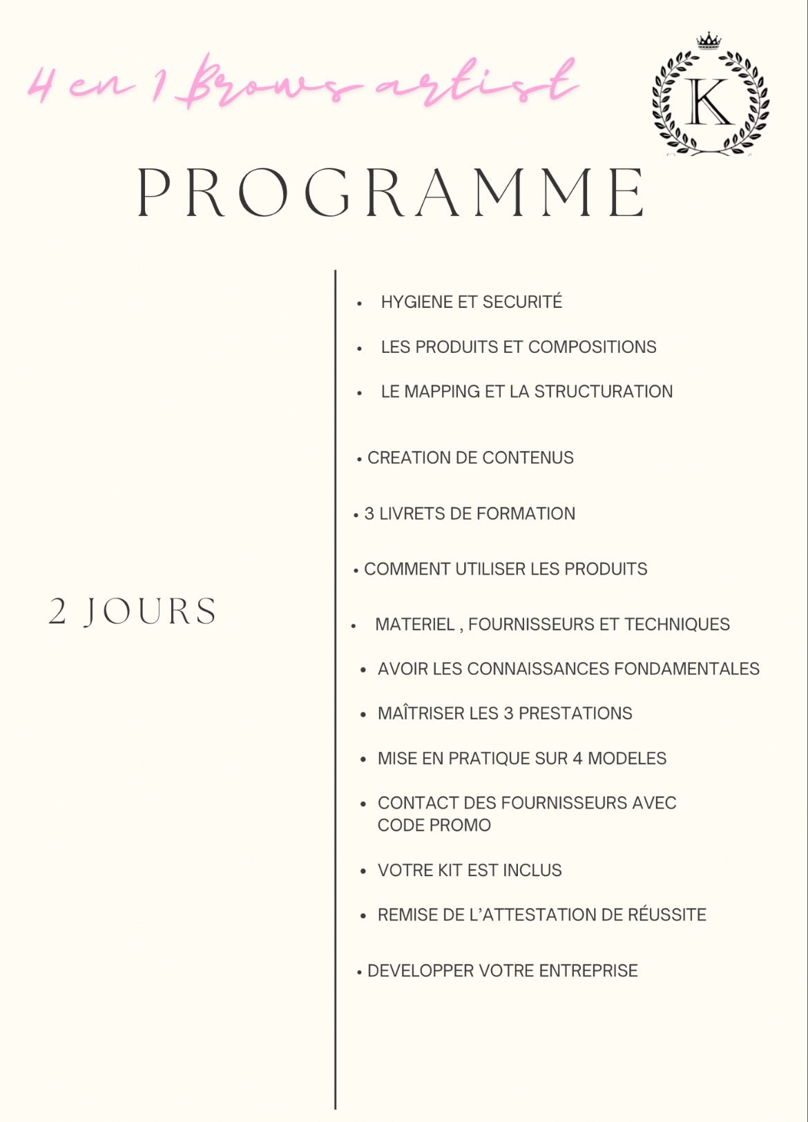 Pack 4 en 1 air brush brows,brows lift,henna brows et restructuration + kit inclus sur place (2 jours)