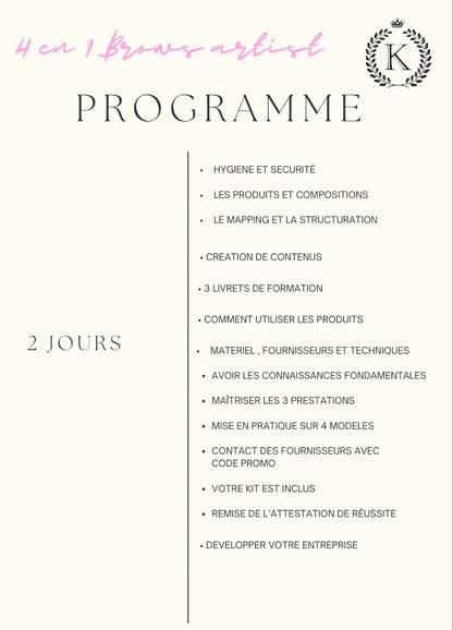 Pack 4 en 1 air brush brows,brows lift,henna brows et restructuration + kit inclus sur place (2 jours)
