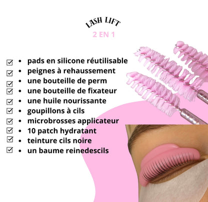 Pack 2 en 1 :Lash lift classique + Lash lift coréen et teinture, soin kératine + kit inclus (sur place 1 jour)