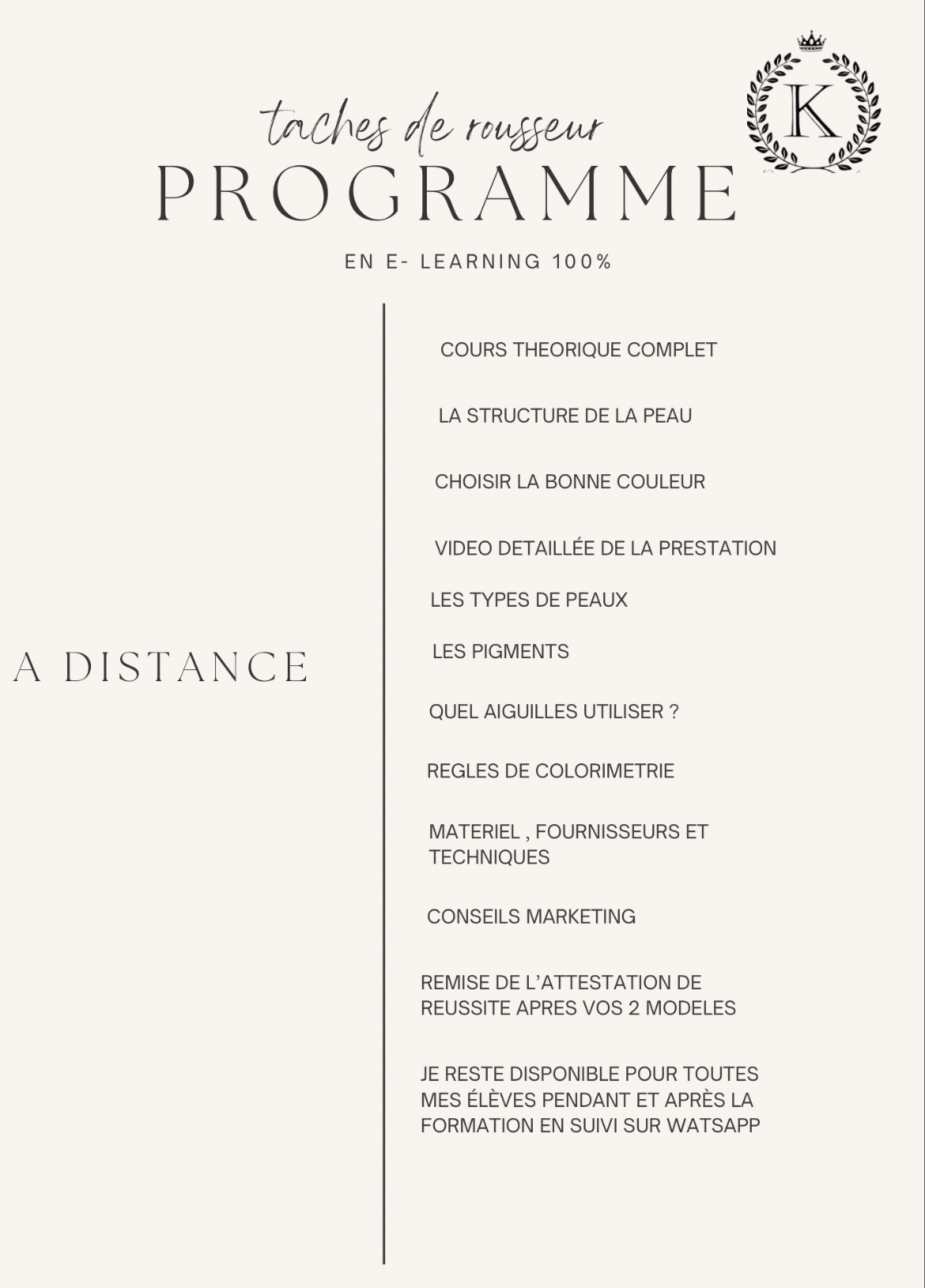 Formule taches de rousseur + kit inclus  (à distance)