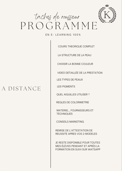 Formule taches de rousseur + kit inclus  (à distance)