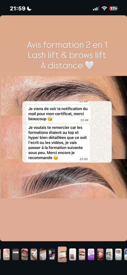 Pack 3 en 1 brows lift et teinture hybride avec structuration des sourcils + Henna Brows + kit inclus (à distance)