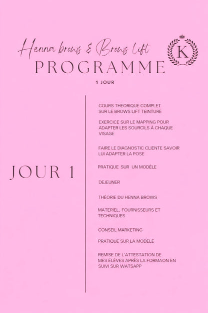 Pack 3 en 1 brows lift et teinture hybride avec structuration des sourcils + Henna Brows + kit inclus sur place (1 jour)