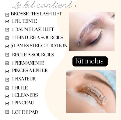 Pack 3 en 1 :  Brows lift, mapping , teinture & rehaussement de cils + kit inclus sur place (sur place 1 jour)