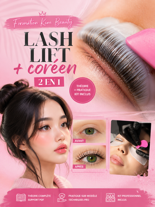 Pack 2 en 1 :rehaussement de cils + Lash lift coréen + teinture + kit inclus (à distance )
