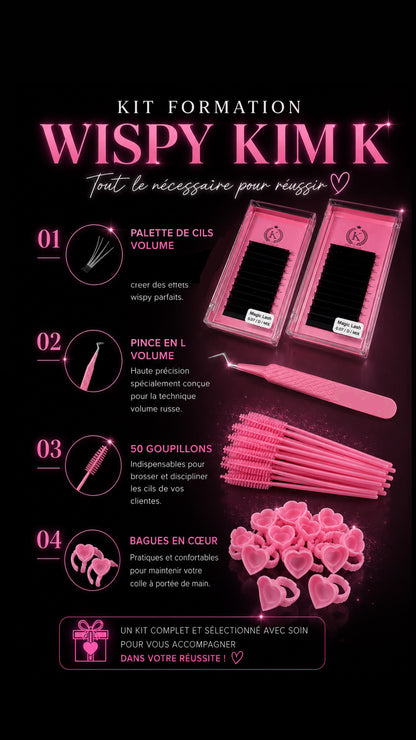 Pack 2 en 1 : pose Wispy Kim K & Wet + kit inclus (à distance)