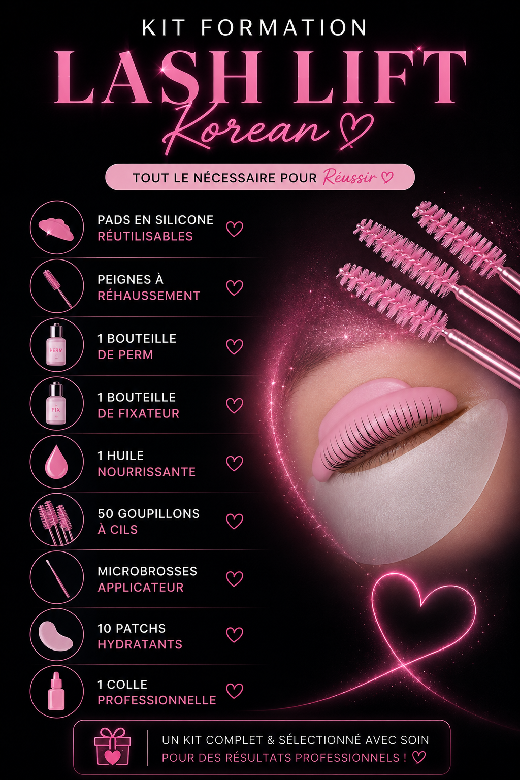 Lash lift coréen + kit inclus (à distance)