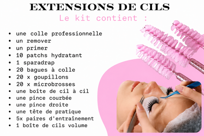 Pack 3 en 1 – Cil à cil, Mixte & Volume Russe + Kit inclus (à distance )