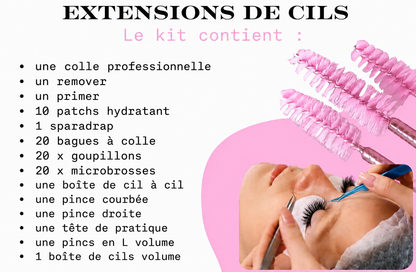 Pack 3 en 1 – Cil à cil, Mixte & Volume Russe + Kit inclus (à distance )