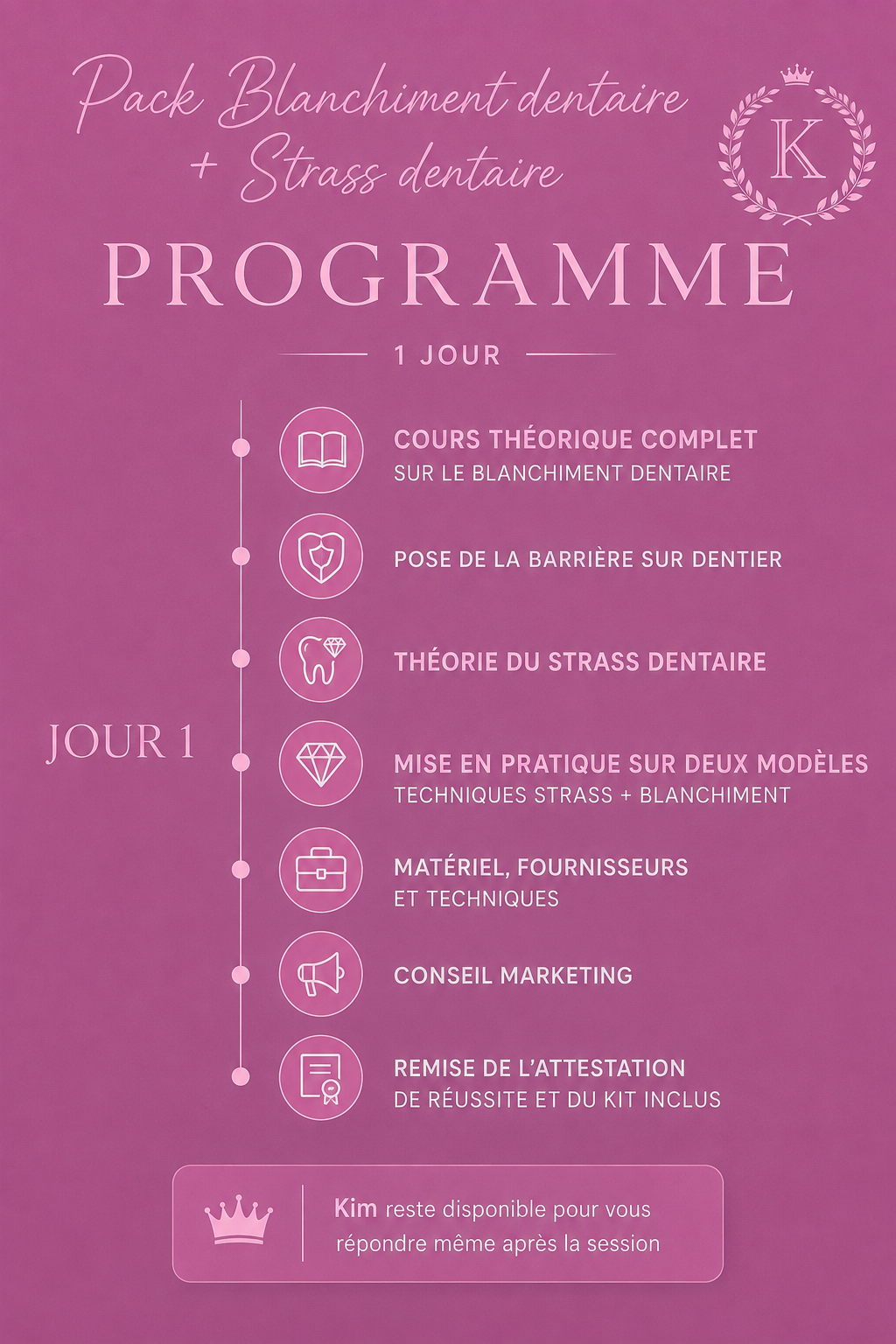 Pack 2 en 1 : formation blanchiment dentaire et strass dentaire + kit inclus (sur place)