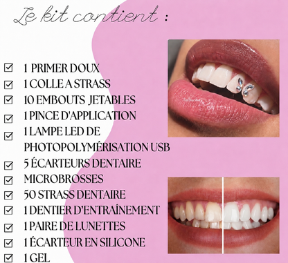 Pack 2 en 1 : blanchiment dentaire et strass dentaire + kit inclus (à distance )